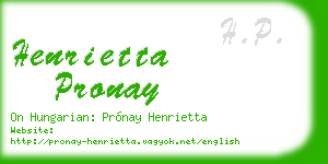 henrietta pronay business card